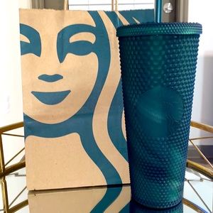 STARBUCKS PLASTIC COLD CUP - 24oz - TINTED BLING SOFT TOUCH 💚